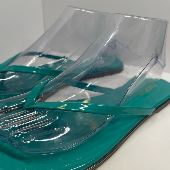 BEBE Women ILISTRA Thong Sandal FLIP FLOPS pool beach shoes Flats 9 Teal Gold - Picture 3 of 11